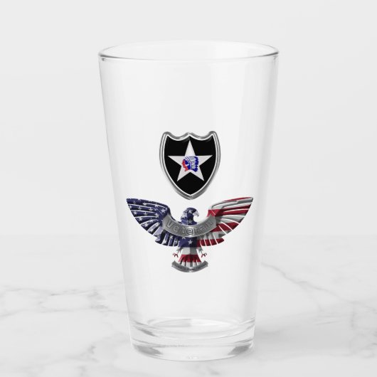 2. Infanterieabteilung "Indianhead Div Glass Cup Glas (Vorderseite)