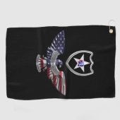 2. Infanterieabteilung "Indianhead Division" Adler Golfhandtuch (Horizontal)