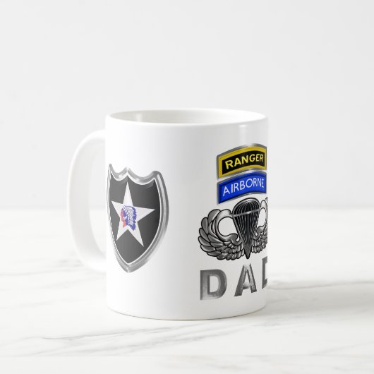 2. Infanterieabteilung Ranger Im Flugzeug Vater Kaffeetasse (Vorderseite Links)