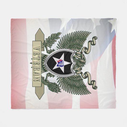 2. Infanterieabteilung Veteran Fleecedecke (Vorderseite (Horizontal))