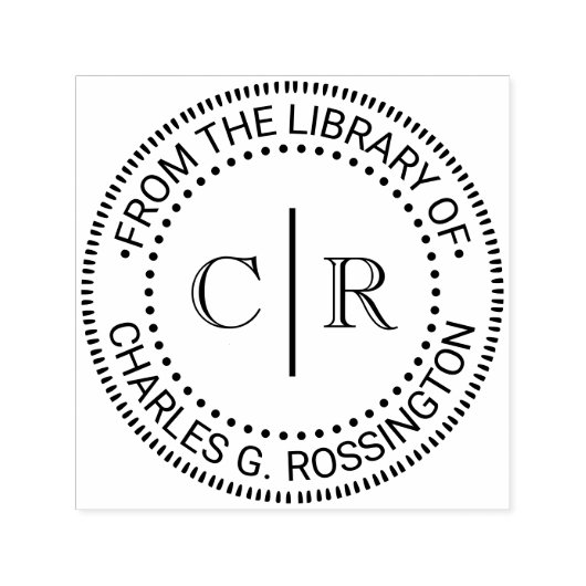 2 Initial Monogram #2 Vrt Spacer Library Book Name Permastempel (Design)