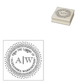 2 Initial Monogram Dotted Frame #2CA Library Book Gummistempel (Stempel)