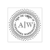 2 Initial Monogram Dotted Frame #2CA Library Book Gummistempel (Prägung)