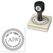 2 Initial Monogram Dotted Frame #3CA Library Book Gummistempel (Stempel)