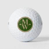 2 Initialen Vertikal Mit Monogramm Moderne Golfball (Vorderseite)