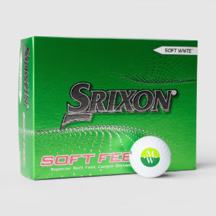 2-Initialen Vertikales Monogramm Modernes, 2-Tönig Golfball