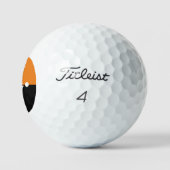 2-initials Vertical Monogram Modern Orange/Black Golfball (Logo)