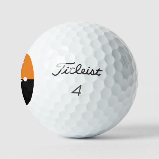 2-initials Vertical Monogram Modern Orange/Black Golfball (Logo)