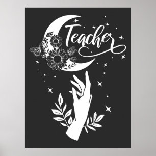 2- Inspirationslehrer-Hemd, Minimalistisch Teacher Poster