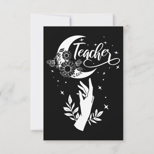 2- Inspirationslehrer-Hemd, Minimalistisch Teacher RSVP Karte (Vorderseite)