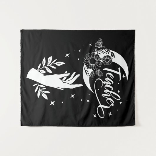 2- Inspirationslehrer-Hemd, Minimalistisch Teacher Wandteppich (Vorderseite (Horizontal))