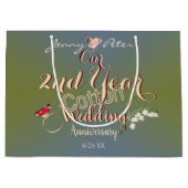 2. Jahr Baumwolle Hochzeit Jahrestag großes Gesche Große Geschenktüte (Vorderseite)