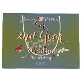 2. Jahr Baumwolle Hochzeit Jahrestag großes Gesche Große Geschenktüte
