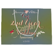 2. Jahr Baumwolle Hochzeit Jahrestag großes Gesche Große Geschenktüte (Rückseite)