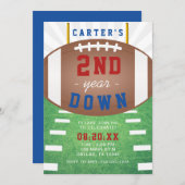 2. Jahr Fußball Thema 2. Geburtstag Einladung (Vorne/Hinten)