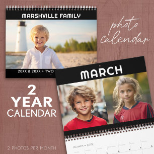 2 JAHRE - 2 Fotos pro Monat - Moderne Familie Kalender