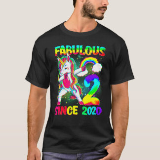 2 Jahre alt 2. Geburtstag Einhorn Girl Fabulous Si T-Shirt