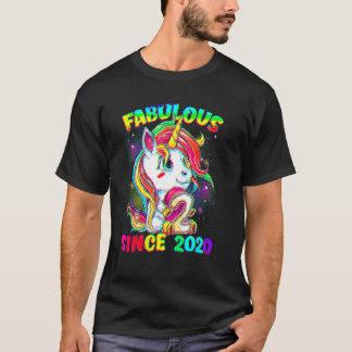 2 Jahre alt 2. Geburtstag Einhorn Girl Fabulous Si T-Shirt