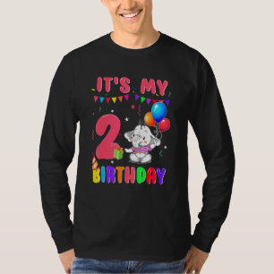 2 Jahre alt 2. Geburtstag Elefanten Jungen Phantas T-Shirt