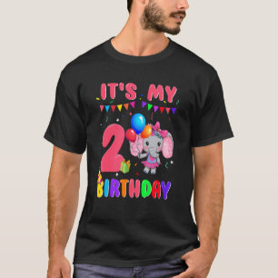 2 Jahre alt 2. Geburtstag Elefanten Mädchen Phanta T-Shirt