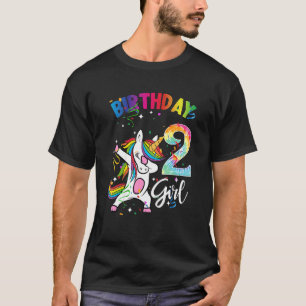 2 Jahre alt 2. Geburtstag Gefärbte Krawatte Einhor T-Shirt
