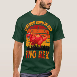 2 Jahre alt 2. Geburtstag T-Rex Dinosaurier Legend T-Shirt