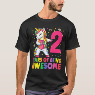 2 Jahre alt Einhorn Flossing 2. Geburtstag Girl Un T-Shirt