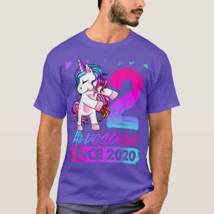 2 Jahre alt Einhorn Flossing 2. Geburtstag Mädchen T-Shirt