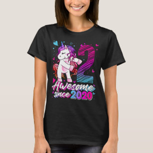 2 Jahre alt Einhorn Flossing 2. Geburtstag Mädchen T-Shirt