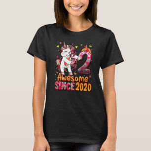 2 Jahre alt Einhorn Flossing 2. Geburtstag Mädchen T-Shirt