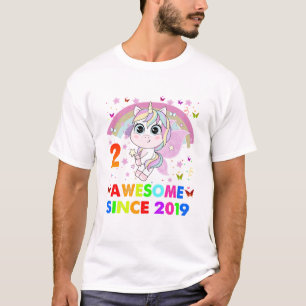 2 Jahre alt Einhorn Süsse 2. Geburtstag Unicorn G T-Shirt