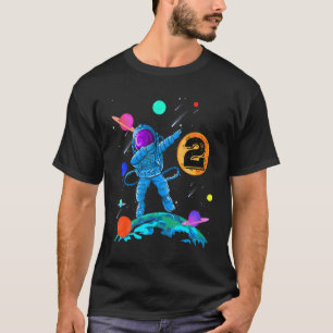 2 Jahre alt Geburtstag Junge Dabbing Astronaut 2. T-Shirt