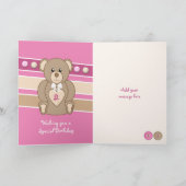 2 Jahre alt Teddy Bären Kinder pinkbraun Karte (Innenseite)