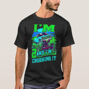 2 Jahre alt zerkleinern es Monster Truck 2. Geburt T-Shirt