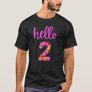 2 Jahre alte Blume Hallo 2 Meine zweite Geburtstag T-Shirt