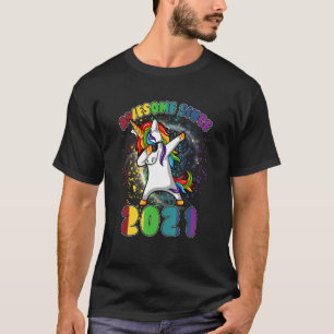2 Jahre Alte Geschenke Girls Teens Dabbing Einhorn T-Shirt