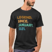 2 Jahre alte Legende seit Januar 2021 2. Geburtsta T-Shirt (Vorderseite)