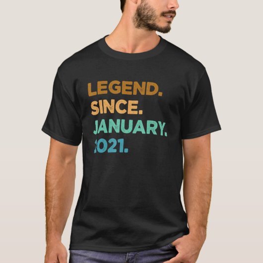 2 Jahre alte Legende seit Januar 2021 2. Geburtsta T-Shirt (Vorderseite)