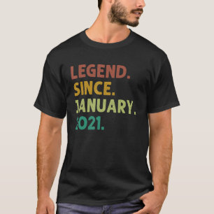 2 Jahre alte Legende seit Januar 2021 2. Geburtsta T-Shirt
