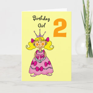 2 Jahre alte Prinzessin (blonde Haare) Karte