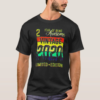 2 Jahre alte Vintage 2020 2. Geburtstag T-Shirt