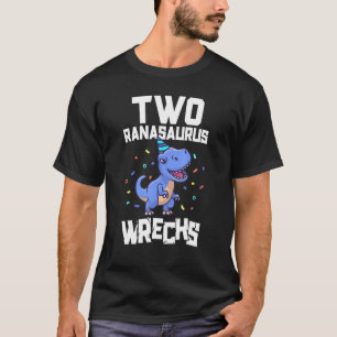 2 Jahre alter Dinosaurier Geburtstagsparty 2. Tag  T-Shirt