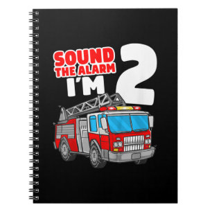 2 Jahre alter Feuerwehrmann 2. Geburtstag Notizblock