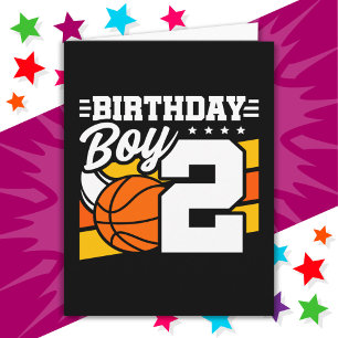 2 Jahre altes Basketball Party Thema 2. Geburtstag Karte