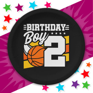 2 Jahre altes Basketball Party Thema 2. Geburtstag Pappteller