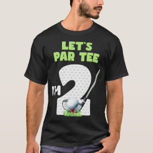 2 Jahre altes Golf Thema 2. Geburtstag Sport Party T-Shirt