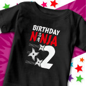 2 Jahre altes Ninja Party Sterne Kinder 2. Geburts Baby T-shirt
