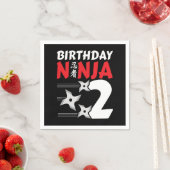 2 Jahre altes Ninja Party Sterne Kinder 2. Geburts Serviette (Beispiel)
