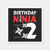 2 Jahre altes Ninja Party Sterne Kinder 2. Geburts Serviette (Vorderseite)