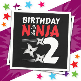2 Jahre altes Ninja Party Sterne Kinder 2. Geburts Serviette